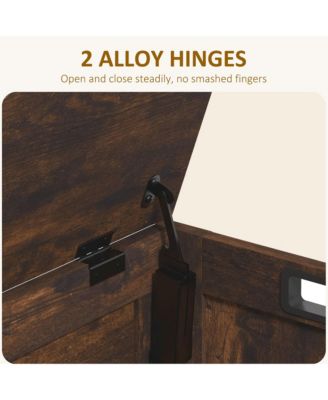 29.9" Storage Chest w/ 2 Safety Hinges, Wooden Box,