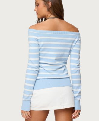 Women's Lori Striped Off Shoulder Sweater