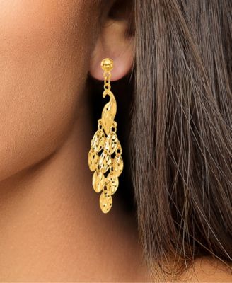 Dangle Drop Earrings in 24k Yellow Gold
