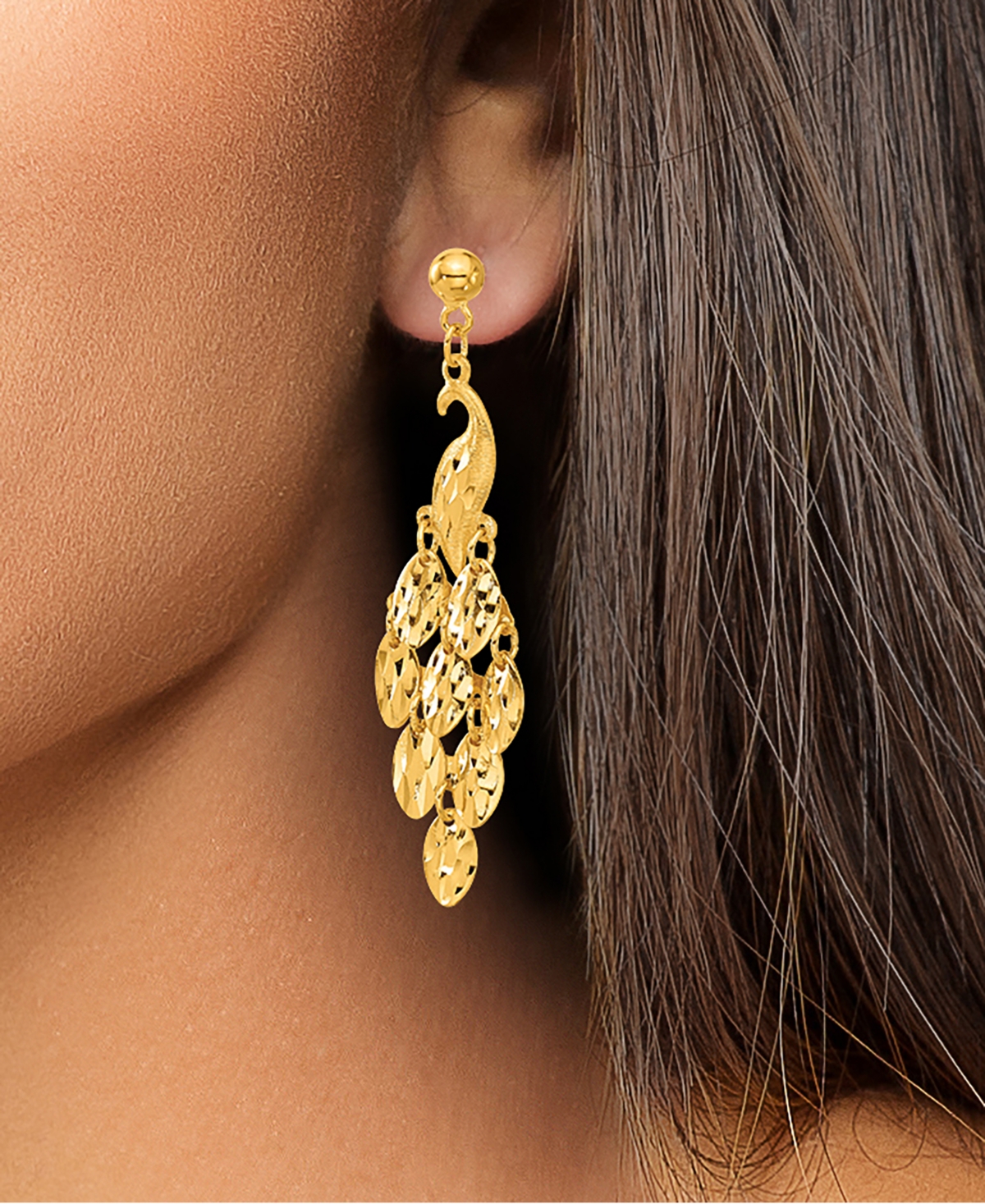 Macy's Dangle Drop Earrings in 24k Yellow Gold