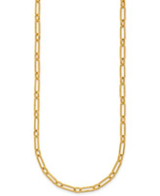 Paperclip Chain Necklace in 24k Yellow Gold