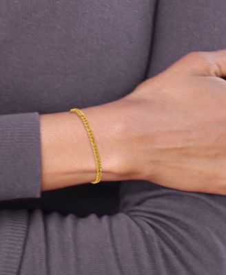 Figaro Chain Bracelet in 24k Yellow Gold