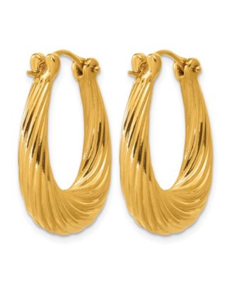 Twisted Hoop Earrings in 24k Yellow Gold
