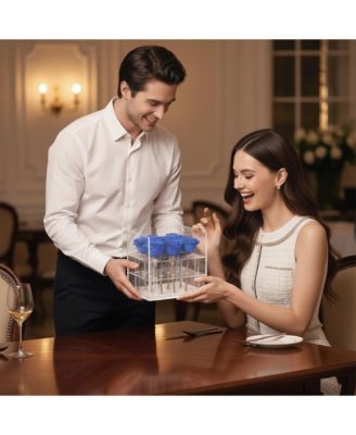 9 Preserved Roses in Acrylic Box: 100% Real Natural Roses That Last Over 1 Year