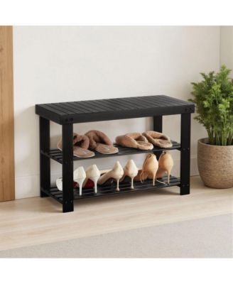 3-Tier Shoe Rack Bench for Entryway Shoe Storage Organizer