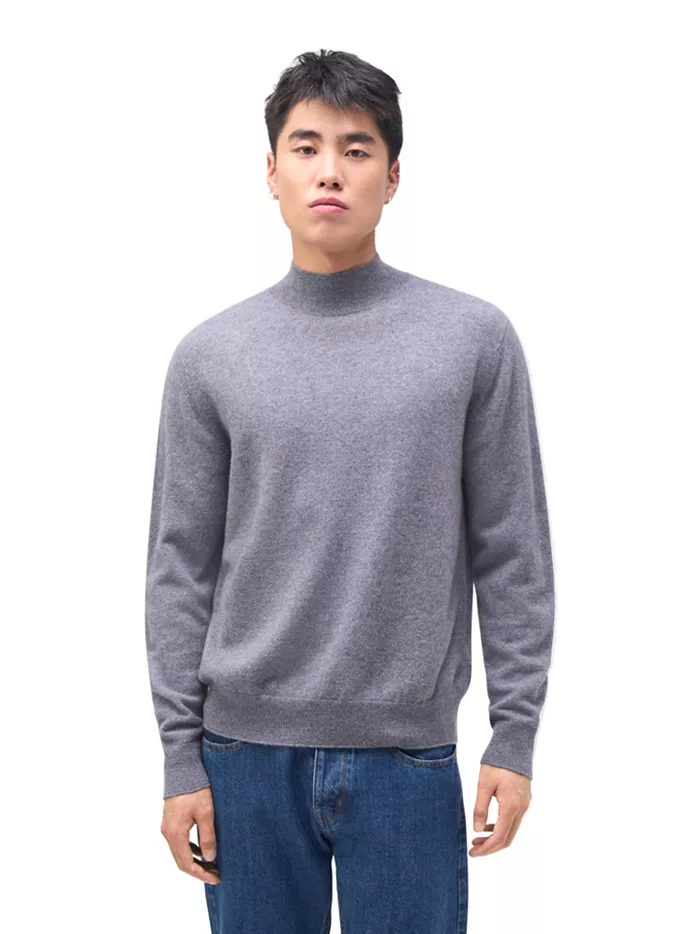 Men's Timeless Mock Neck Cashmere Sweater