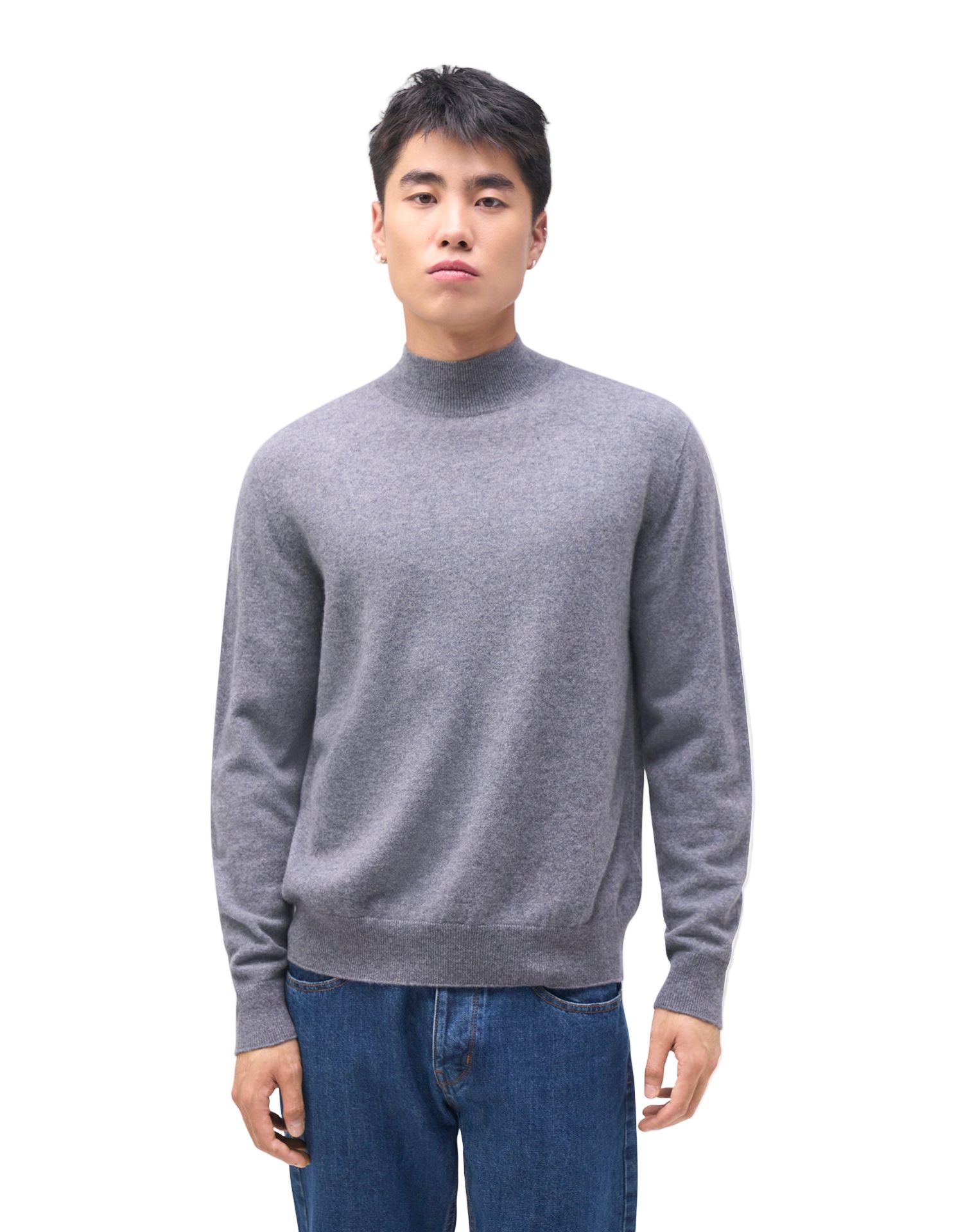 Men's Timeless Mock Neck Cashmere Sweater
