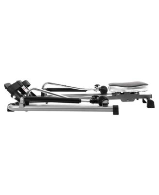 Dual Hydraulic Rowing Machine, Adjustable Resistance with 360° Swivel Arms, LCD Display & Foldable Design