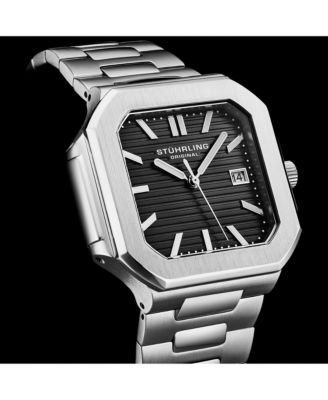 Men s Quartz Modulus 4064 Watch Brushed Steel Integrated Bracelet 43 mm Square Case