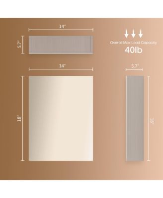 18x14 inch Bathroom Wall Cabinet, Saver Storage, Medicine Cabinet with 1 Door and Adjustable Shelves,Flat-Pack Design (Grey)