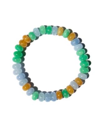 Lavender field Beaded jade bracelet