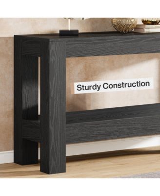 63-Inch Wood Entryway Table, Long Farmhouse Narrow Console Table for Living Room