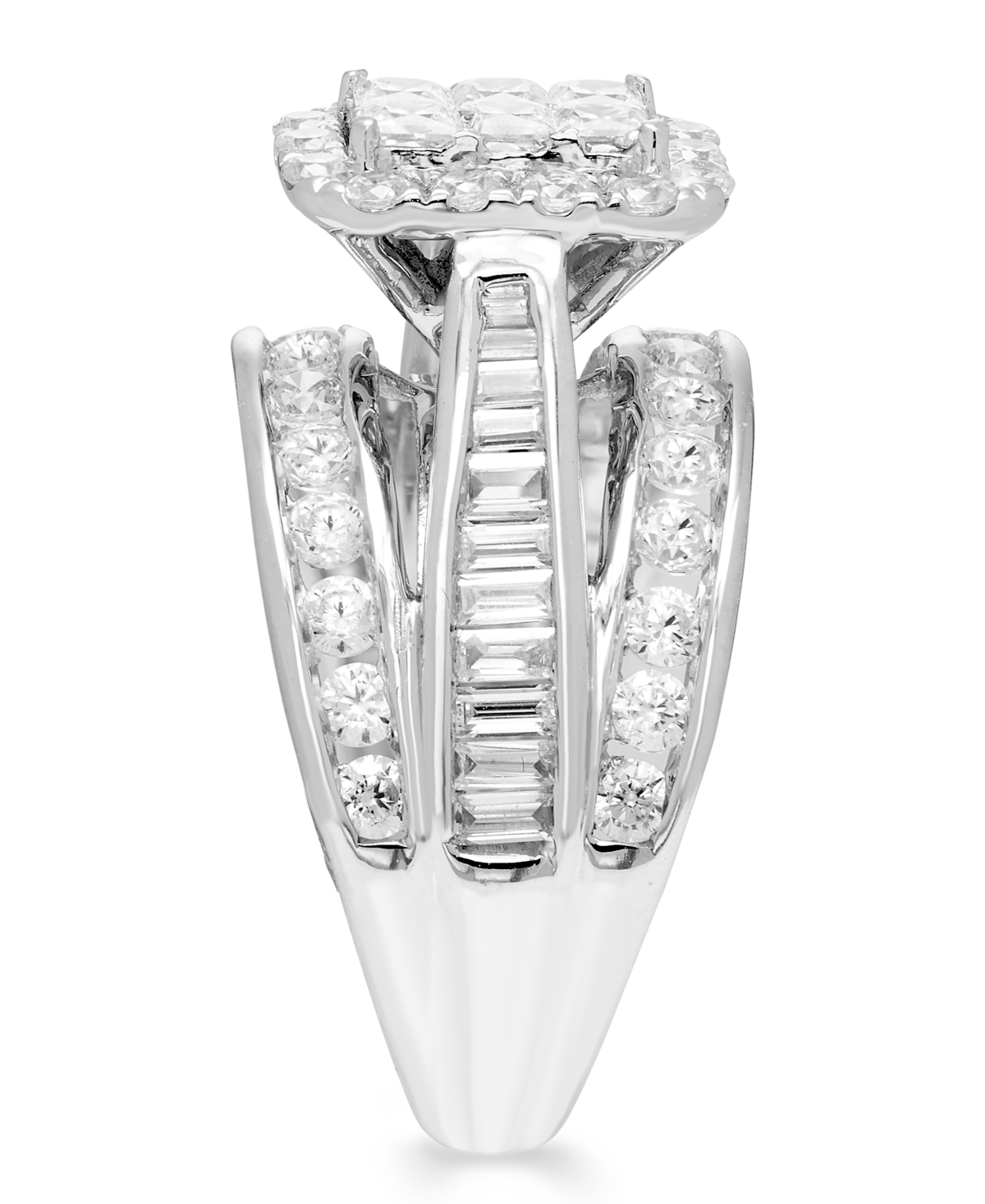 Macy's Diamond Multi Princess Halo Ring (2 ct. t.w.) in 14k White Gold