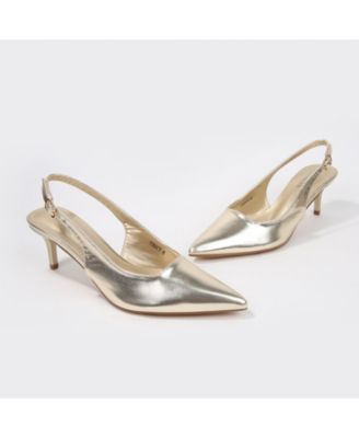 Fancy Slingback Kitten Heels