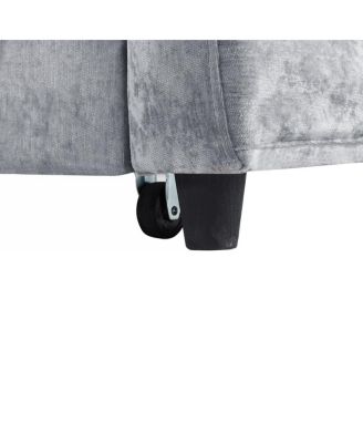 53.9" Chenille Pull-Out Sleeper Sofa with Adjustable Backrest, USB Ports, Cup Holders & Side Storage