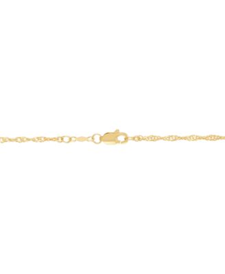 Solid Singapore Chain Necklace in 14k Yellow Gold