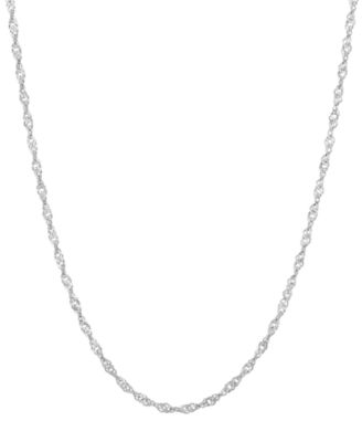 Macy's - Solid Singapore Chain Necklace in 14K White Gold