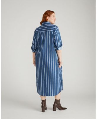 Plus Size Odeon Stretch Poplin Shirtdress