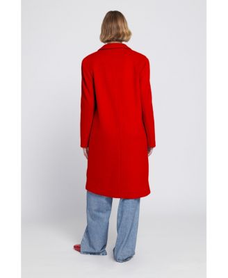Women's Melton Coat with Printed Lining Trench