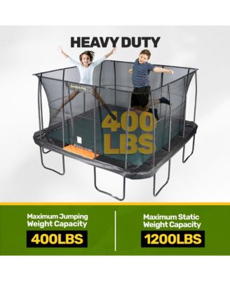 Pro-Series 13ft Square Trampoline - Double the Springs, Patented V-shaped Spring Arrangement, Comfort Weave Jumping Pad (Black/Orange)