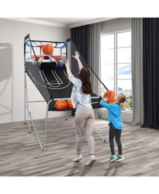 Indoor Electronic Double Basketball Game with LED Scoring and 4 Balls