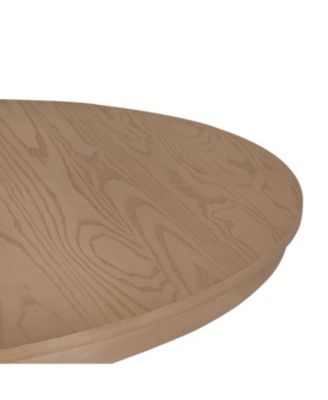  Rustic Wire-Brushed Round Dining Table with Pedestal Base