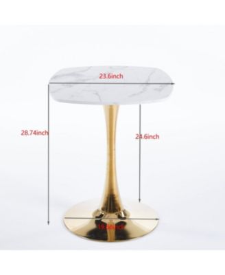 Square Tulip Dining Table (White & Gold)
