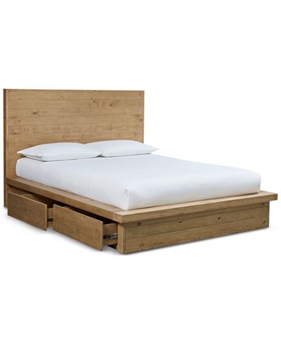 Abilene Solid Pine Storage Queen Platform Bed, Created for ...