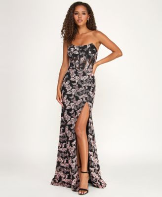 Juniors' Strapless Corset Gown