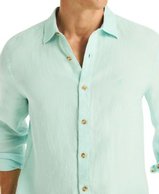 Men's Classic-Fit Spread-Collar Linen Shirt
