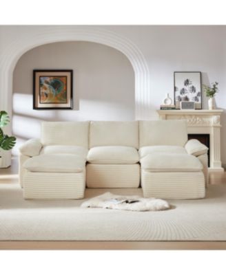 Modern corduroy cloud sofa, freely combined, comfortable sitting experience.
