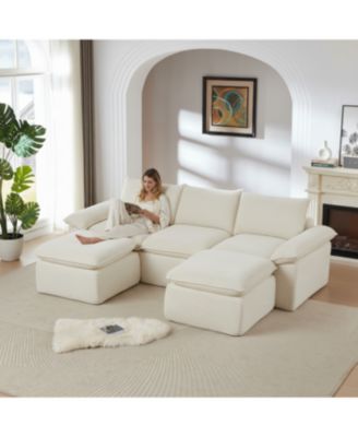 Modern corduroy cloud sofa, freely combined, comfortable sitting experience.