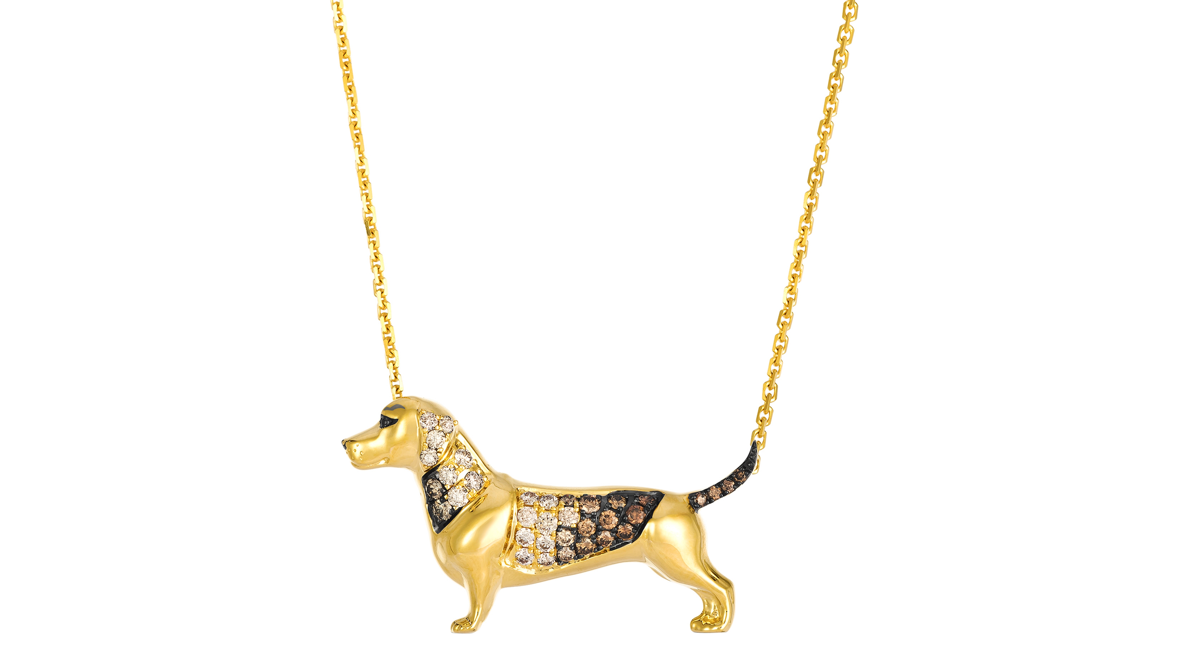 Le Vian Chocolate Ombre Diamond Dachshund Necklace (0.61 ct. t.w.) in 14k Honey Gold