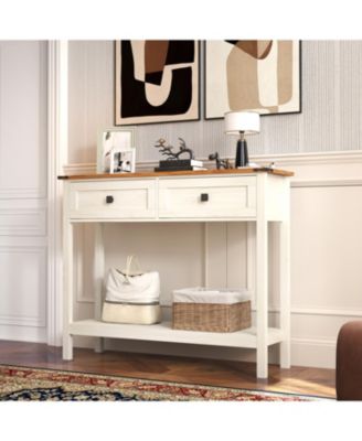 CASAINC Kitchen Cabinet Console Table with 2 Drawer and Bottom Storage Shelf