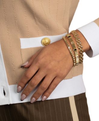 Solid Watch Gold Plated Link Style Bracelet