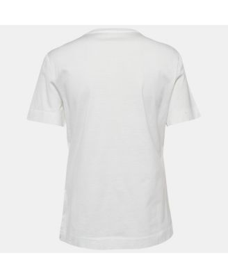 Women's White Logo Print Cotton T-Shirt