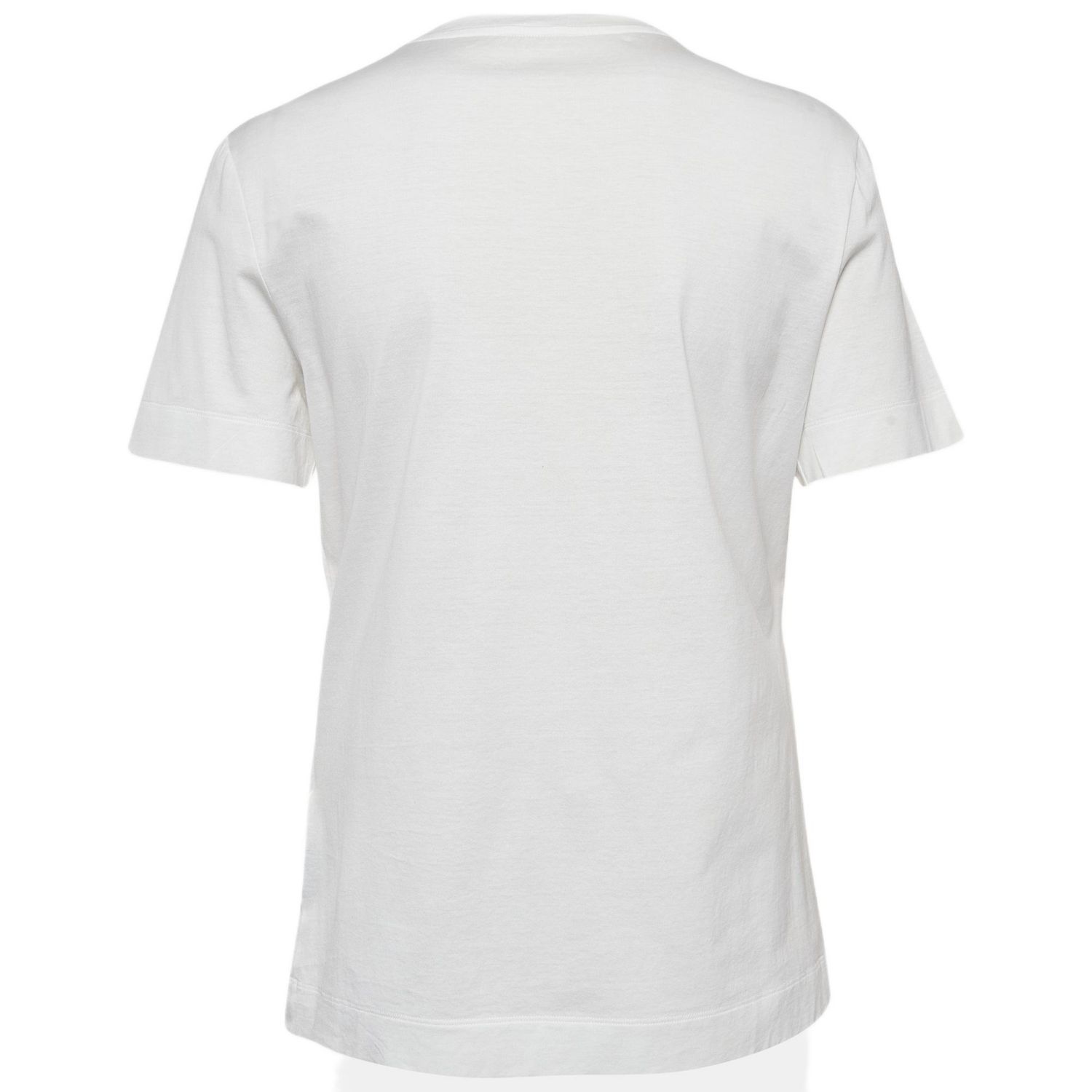 Women's White Logo Print Cotton T-Shirt