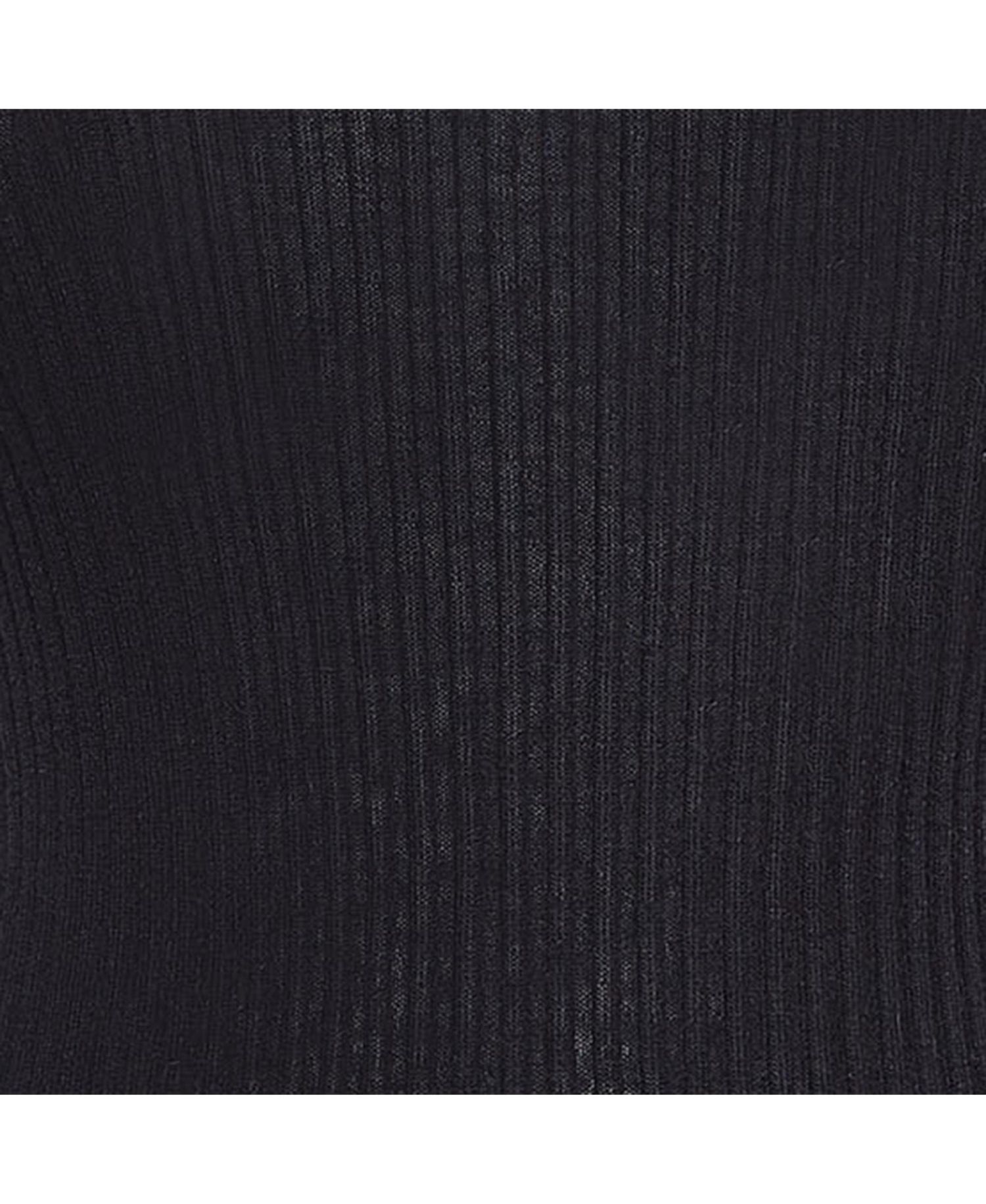 Women's Black Rib Knit Button Detail Sweater