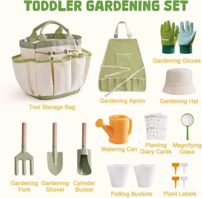 Nature Exploration Toys Kids Gardening Tools with Accessories Outdoor Toys Gift for Boys and Girls