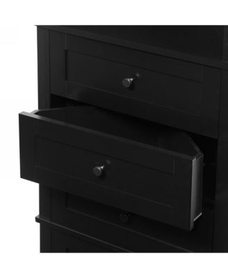 68.9"H Triangle Tall Cabinet with 3 Drawers and Adjustable Shelves for Bathroom/Living Room