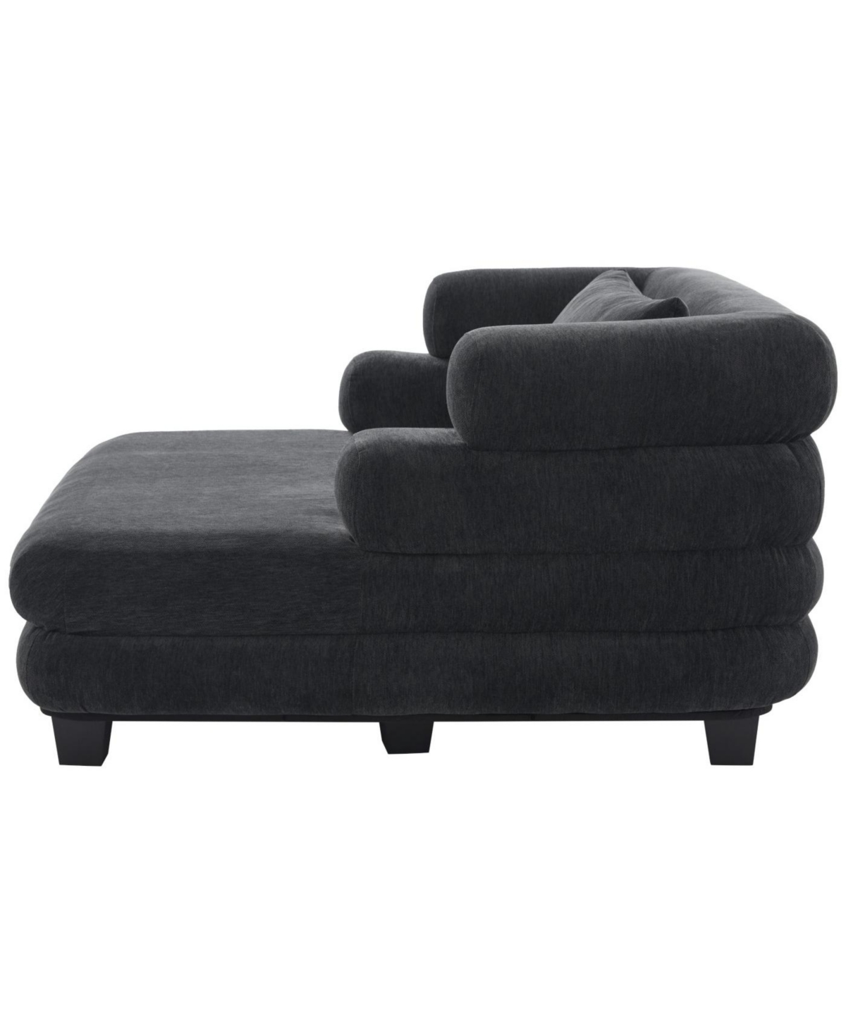 Streamdale Furniture Oversized Chaise Lounge 52.4" Modern Chenille Sofa Bed with Deep Seat, Black