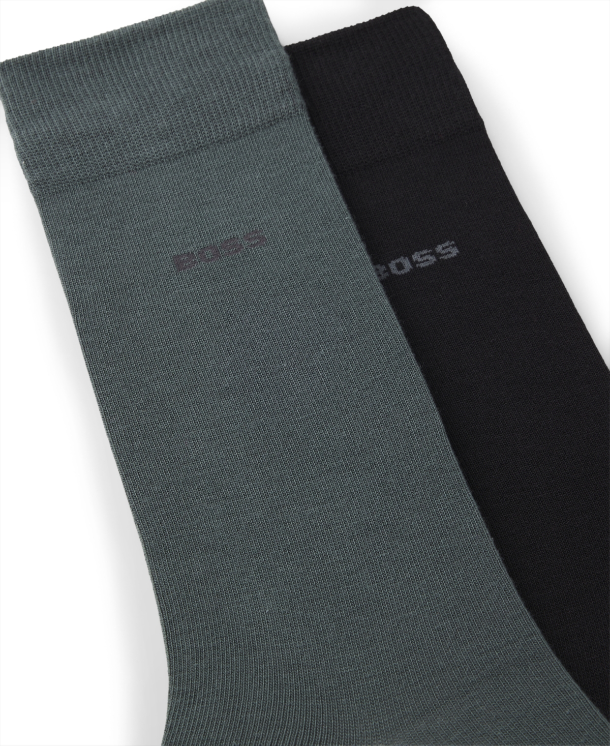 Hugo Boss Men's Solid Crew Length Socks, 2-Pack