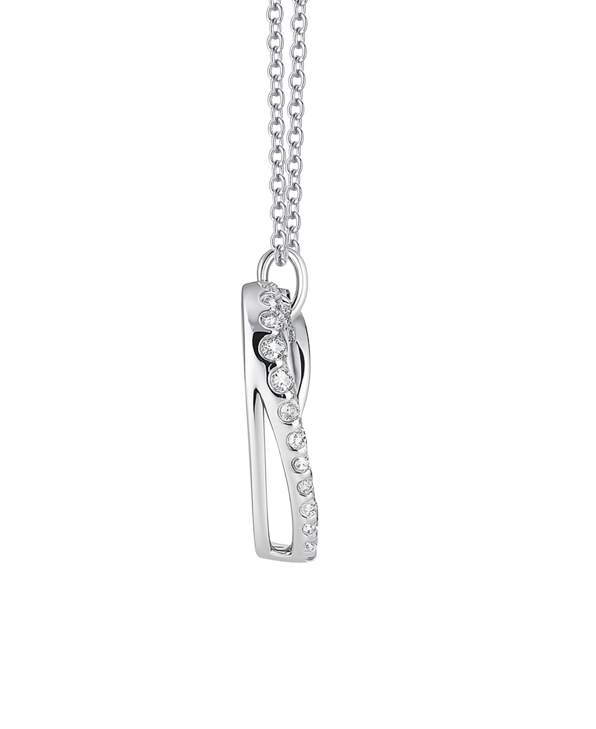 Macy's Diamond (1/3 ct. t.w.) Heart Pendant Necklace in 10k White Gold