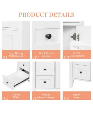 Bathroom Vanity with Sink 3 Drawers and Adjustable Shelf Freestanding Storage