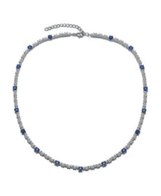 Women's White Gold Plated Cubic Zirconia Tennis Necklace