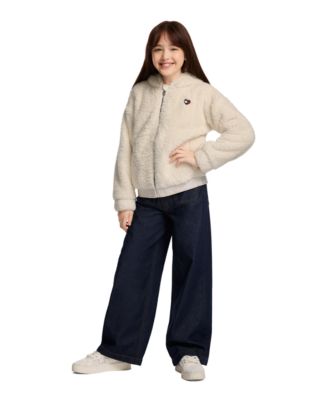 Girls' 7-16 Minky Loose-Fit Zip-Up Hoodie