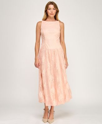 Juniors' Boat Neck Midi Dress