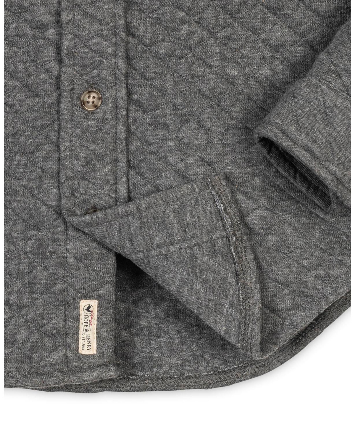 Hope & Henry Boys Long Sleeve Quilted Button Down Shirt Jacket