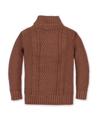 Little and Big Boys' Organic Mock Neck Cable Sweater