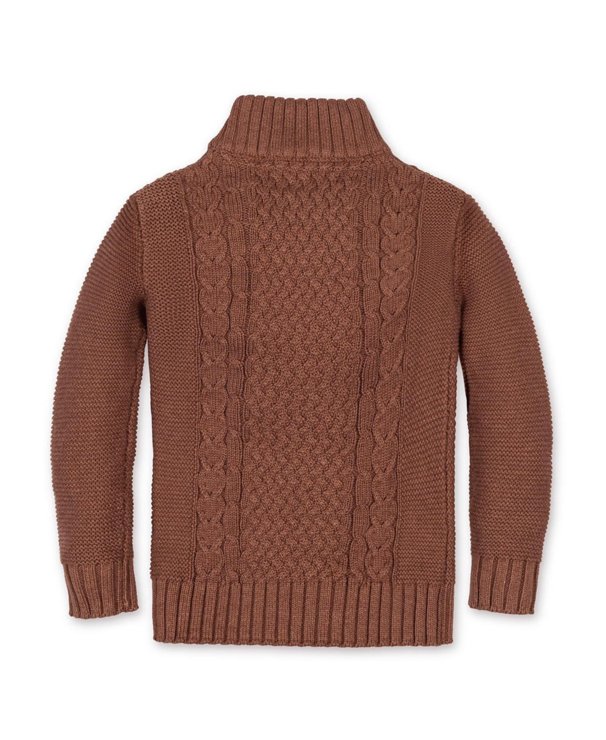 Hope & Henry Boys Organic Mock Neck Cable Sweater
